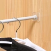 Wholesale telescopic rod support, pasting, non-drilling curtain rod fixed seat, crossbar, door curtain rod hanger, hook bracket accessories Application Scenario